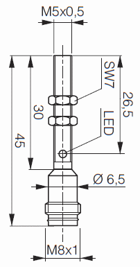 Optický senzor Contrinex LTS-1050-301 rozměry