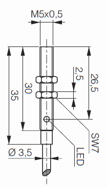 Optický senzor Contrinex LTK-1050-301 rozměry